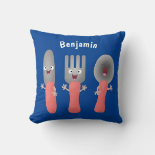 Coussin Cute fourche couteau et cuillère dessin de couvert