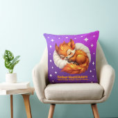 Coussin Cute Fox Cub Asleep in Starry Night Sky Natal (Chaise)