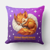 Coussin Cute Fox Cub Asleep in Starry Night Sky Natal (Recto)