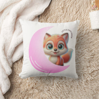 Coussin Cute Fox Pink Moon Cushion