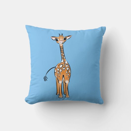 Coussin Cute Giraffe drawing, safari animals (Recto)