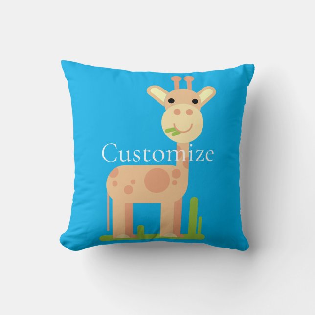 Coussin Cute Giraffe Munching Thunder_Cove (Recto)