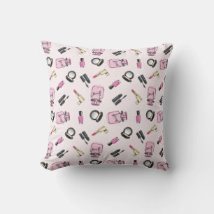 Coussin Cute Girl Rose maquillage amusant