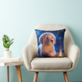 Coussin Cute Golden Retriever Puppy Under Starry Night Sky (Chaise)