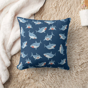 Coussin Cute Great White Sharks Motif Océan