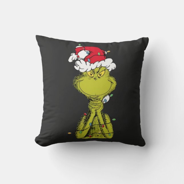 Coussin Cute Green  Grinch Christmas Creature Design (Recto)