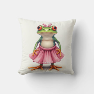 Coussin Cute grenouille en rose