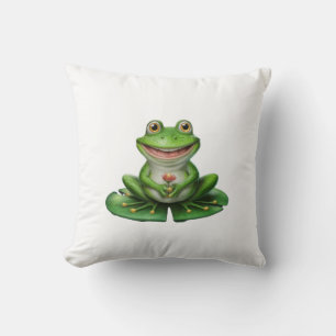 Coussin Cute Grenouille verte