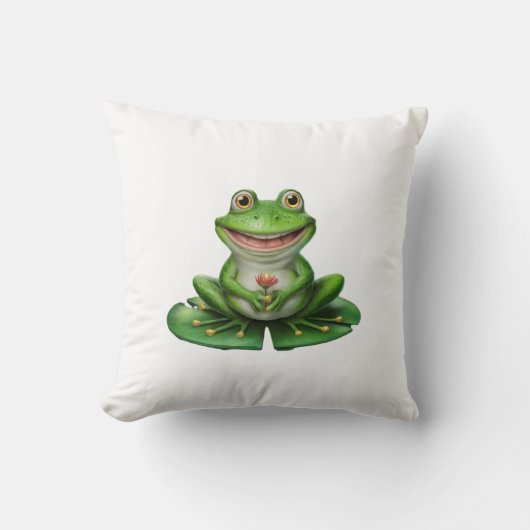 Coussin Cute Grenouille verte (Recto)