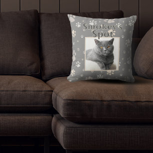 Coussin Cute Grey Chat Personnalisé Animaux de compagnie N