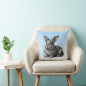 Coussin Cute Grey Rabbit contre un ciel bleu (Chaise)