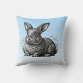Coussin Cute Grey Rabbit contre un ciel bleu (Verso)