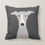 Coussin Cute Greyhound, Greyhound italien ou Chien Whippet<br><div class="desc">Gris gris et blanc de caricatures grises, gris brun ou gris noir. Ce mignon oreiller de lancer de amoureux des chiens ajoute un accent décoratif amusant à votre canapé ou à votre lit. Un cadeau parfait pour tous les amoureux de Greyhound, Whippet et Iggy. Visitez le Doodle World de Jenn...</div>