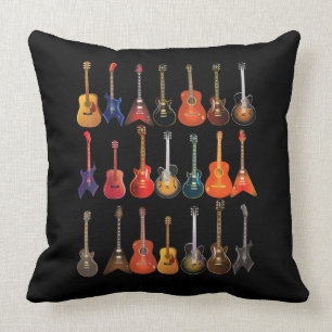 Coussin Cute Guitare Rock Et Roulez Instruments De Musique