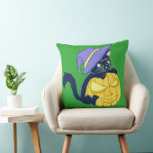 Coussin Cute Halloween Chat noir et Citrouille (Chaise)