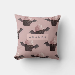 Coussin Cute Halloween Éffrayant chauve-souris Cupcake per