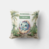 Coussin Cute Hatching Bientôt Baby Dinosaur Personnalisé (Recto)