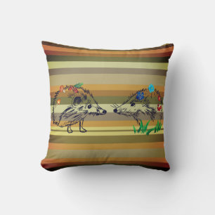 Coussin Cute Hedgehogs Fall Art Photographie Cushion