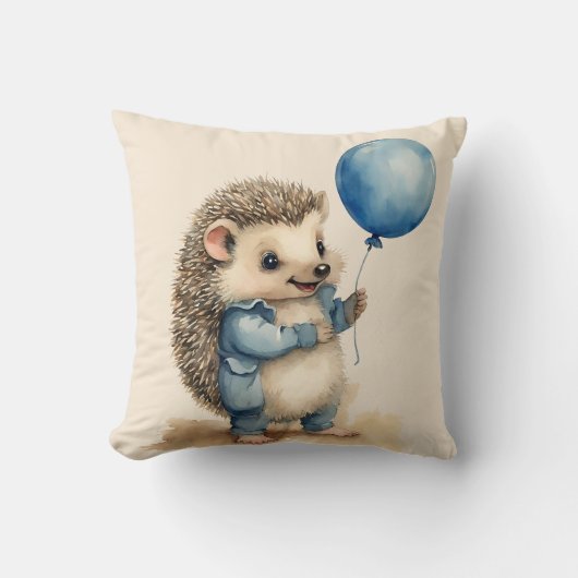 Coussin Cute Hérisson Bleu Bleu Garçons (Recto)