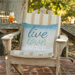 Coussin Cute Inspirational Live Love Beach Citation