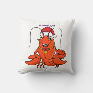 Coussin Cute joyeux homard portant le dessin du casquette
