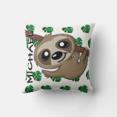 Coussin Cute Jungle Safari Sloth Animal Kids (Verso)