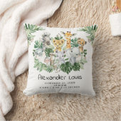 Coussin Cute Jungle Sauvage Safari Animaux Verdure Bébé Ga (Couverture)