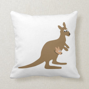 Coussin Cute Kangaroo et Joey