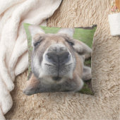 Coussin Cute Kangaroo Funny Face Australie Photo Faune (Couverture)