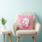Coussin Cute Kawaii Chat Lait de fraise japonais (Chaise)