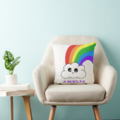 Coussin Cute Kawaii Cloud Rainbow Nom de l'enfant (Chaise)