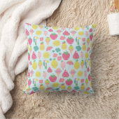Coussin Cute Kawaii Fruit Tropical avec Visages Motif (Couverture)