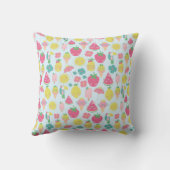 Coussin Cute Kawaii Fruit Tropical avec Visages Motif (Verso)