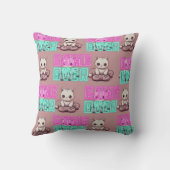 Coussin Cute Kawaii Gamer Chat (Verso)