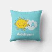 Coussin Cute Kawaii Happy Sunshine Monogram Baby Nursery (Verso)