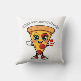 Coussin Cute Kawaii Pizza Throw Pillow – Adorable Cartoon 