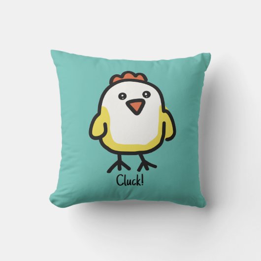 Coussin Cute Kawaii poulet au poulet (Recto)