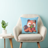 Coussin Cute Kawaii Red Panda with Strawberry (Chaise)