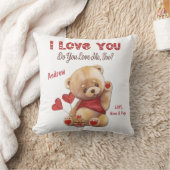 Coussin Cute Kid's Teddy Bear Je t'aime Valentine (Couverture)