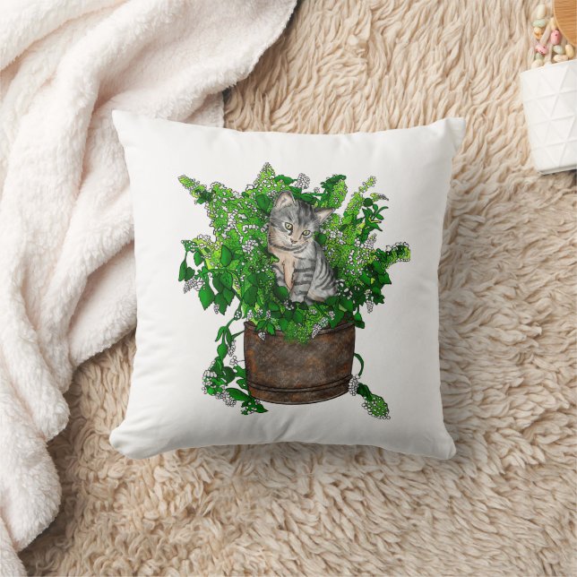 Coussin Cute Kitten dans un pot de navet (Couverture)