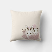 Coussin Cute Kitten et Bunny amis animaux filles enfants (Verso)