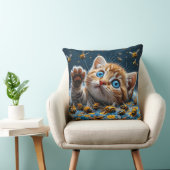 Coussin Cute Kitten Interagir avec les abeilles (Chaise)