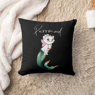 Coussin Cute Kitten Purrmaid - Fun Mermaid Design de chat