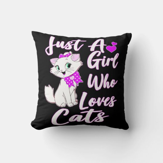 Coussin Cute Kitty Juste Une Fille Qui Aime Les Chats (Recto)