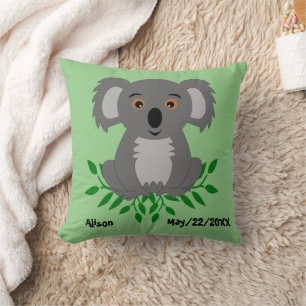 Coussin Cute koala avec enfants eucalyptus