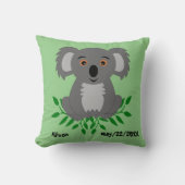 Coussin Cute koala avec enfants eucalyptus (Recto)