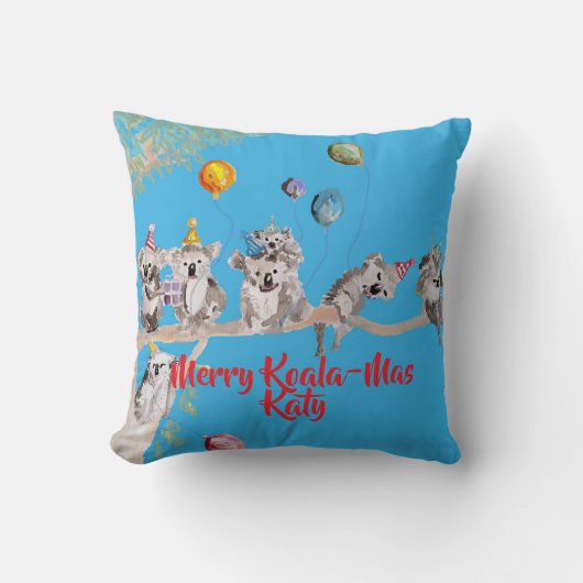 Coussin Cute Koala Koalas Merry Christmas Koala-mus Girls (Recto)