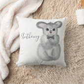 Coussin Cute Koala Nom de l'ours Floral Moderne Simple Jeu (Couverture)