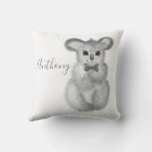 Coussin Cute Koala Nom de l'ours Floral Moderne Simple Jeu (Verso)