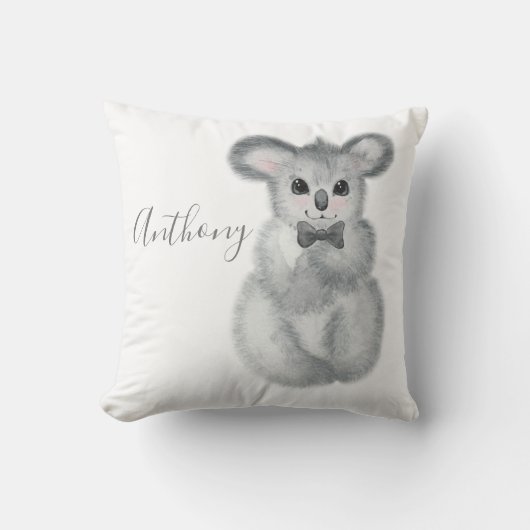 Coussin Cute Koala Nom de l'ours Floral Moderne Simple Jeu (Recto)